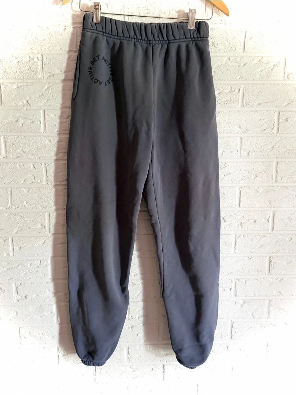 Set Active Steele Blue Sweatpants Joggers Size Small